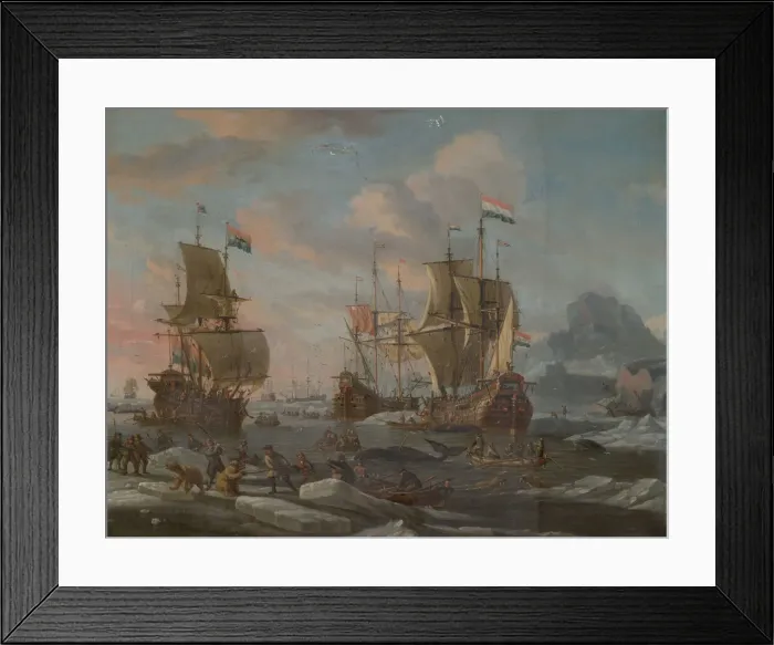 Framed Print : The Dutch Whaling Fleet, 1690  /  1700. Creator: Abraham Storck