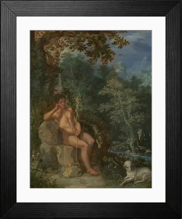 Framed Print : Saint John the Baptist in the Wilderness, c. 1602 / 03. Creator: Adam Elsheimer Framed Print : Saint John the Baptist in the Wilderness, c. 1602 / 03. Creator: Adam Elsheimer