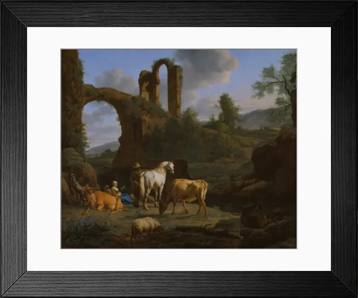 Framed Print : Pastoral Landscape with Ruins, 1664. Creator: Adriaen van de Velde Framed Print : Pastoral Landscape with Ruins, 1664. Creator: Adriaen van de Velde