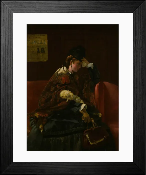 Framed Print : At the Railway Station, c. 1874. Creator: Alfred Stevens Framed Print : At the Railway Station, c. 1874. Creator: Alfred Stevens