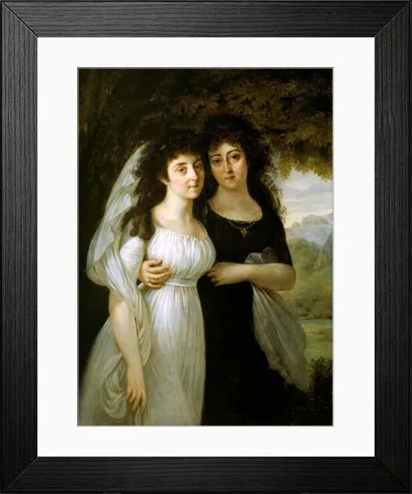 Framed Print : Portrait of the Maistre Sisters, 1796. Creator: Antoine-Jean Gros Framed Print : Portrait of the Maistre Sisters, 1796. Creator: Antoine-Jean Gros