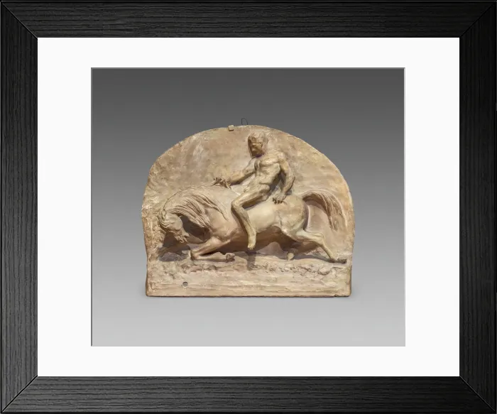 Framed Print : Fall of a Cavalier, 1831. Creator: Antonin-Marie Moine Framed Print : Fall of a Cavalier, 1831. Creator: Antonin-Marie Moine