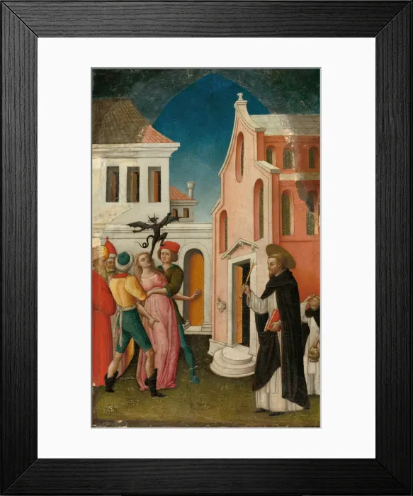 Framed Print : Saint Peter Martyr Exorcizing a Woman Possessed by a Devil, 1445 / 55 Framed Print : Saint Peter Martyr Exorcizing a Woman Possessed by a Devil, 1445 / 55
