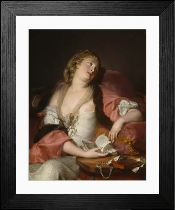 Framed Print : Lady Reading the Letters of Heloise and Abelard, c. 1780. Creator: Bernard d Agesci Framed Print : Lady Reading the Letters of Heloise and Abelard, c. 1780. Creator: Bernard d Agesci