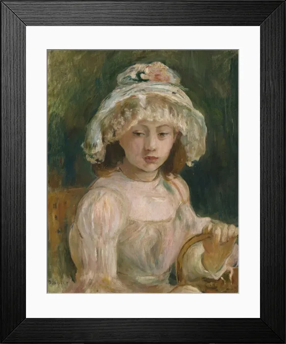 Framed Print : Young Girl with Hat, 1892. Creator: Berthe Morisot Framed Print : Young Girl with Hat, 1892. Creator: Berthe Morisot
