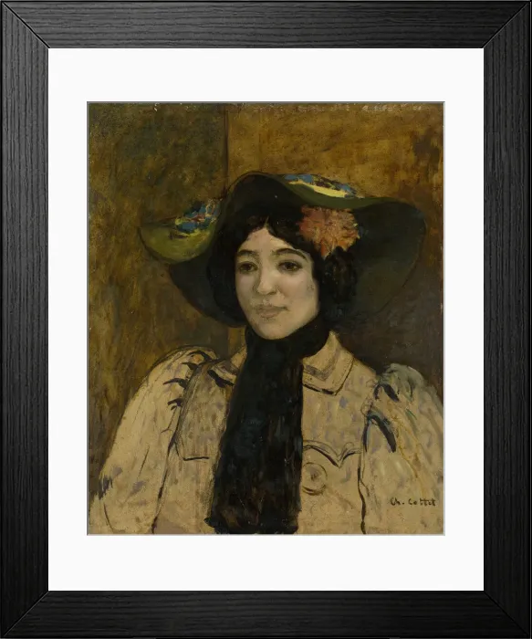 Framed Print : Portrait of a Woman, c. 1900. Creator: Charles Cottet Framed Print : Portrait of a Woman, c. 1900. Creator: Charles Cottet