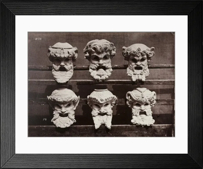 Framed Print : Masks from the Control Room (Masques du vestibule de controle), c. 1870 Framed Print : Masks from the Control Room (Masques du vestibule de controle), c. 1870