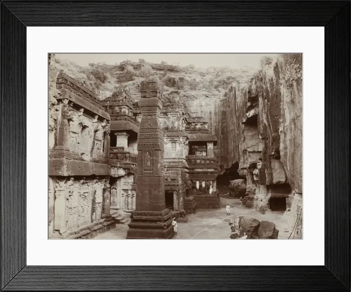 Framed Print : Khalias Rock-Hewn Temple, Ellora, c. 1890. Creator: Lala Deen Dayal Framed Print : Khalias Rock-Hewn Temple, Ellora, c. 1890. Creator: Lala Deen Dayal