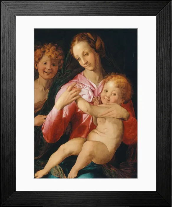 Framed Print : Virgin and Child with the Young Saint John the Baptist, 1527 / 30 or later Framed Print : Virgin and Child with the Young Saint John the Baptist, 1527 / 30 or later