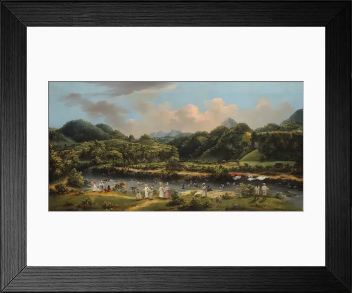 Framed Print : View on the River Roseau, Dominica, 1770 / 80. Creator: Agostino Brunias Framed Print : View on the River Roseau, Dominica, 1770 / 80. Creator: Agostino Brunias