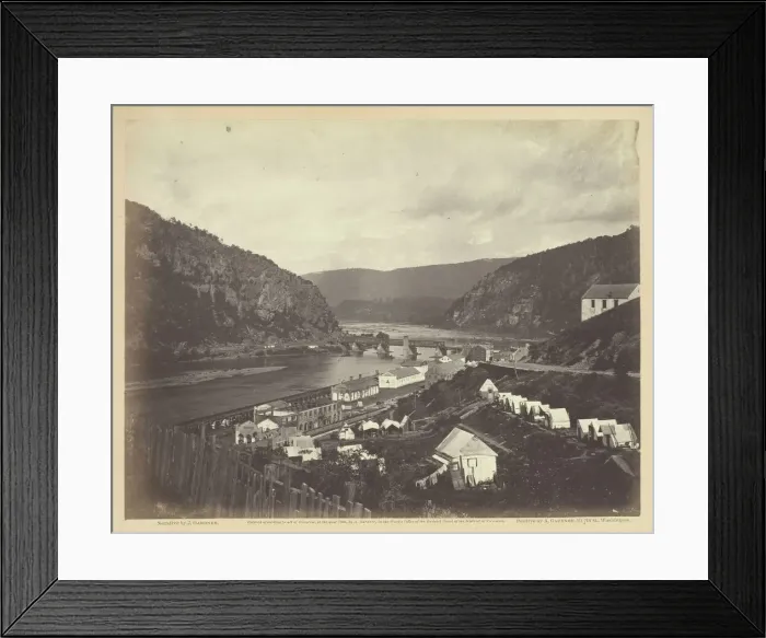 Framed Print : Meeting of the Shenandoah and Potomac at Harpers Ferry, July 1865 Framed Print : Meeting of the Shenandoah and Potomac at Harpers Ferry, July 1865
