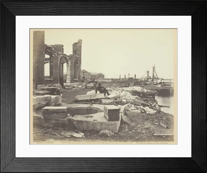 Framed Print : Ruins of Norfolk Navy Yard, Virginia, December 1864. Creator: James Gardner Framed Print : Ruins of Norfolk Navy Yard, Virginia, December 1864. Creator: James Gardner