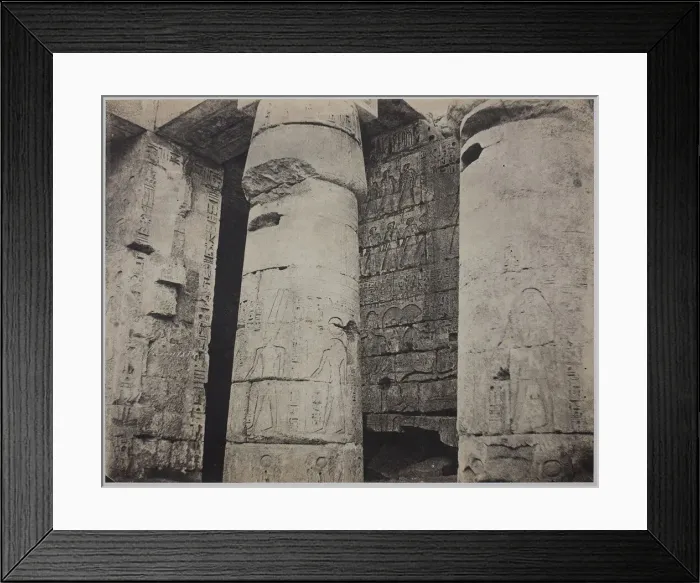 Framed Print : Medinet Habu, Mortuary Temple of Ramses III, Left Wall (Medinet-Habou