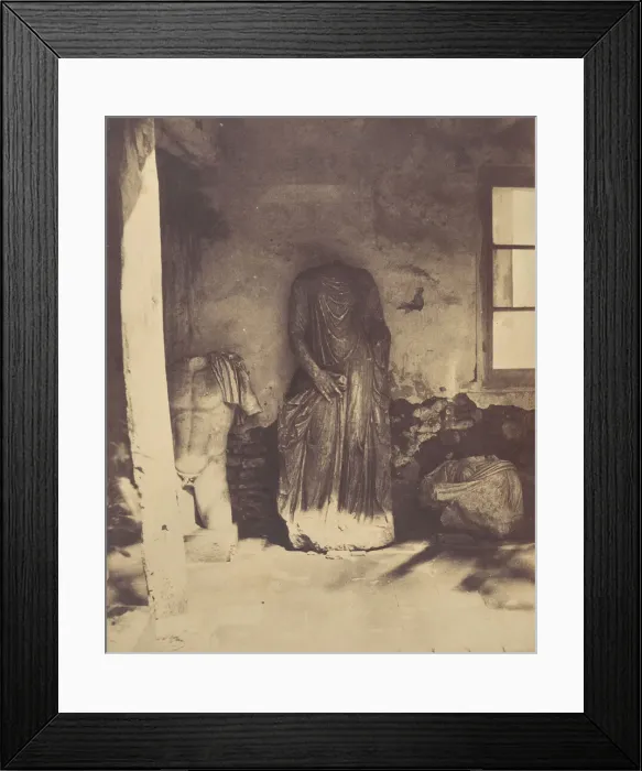 Framed Print : Untitled [Roman sculptures, Cherchell Museum], 1856. Creator: John Beasley Greene