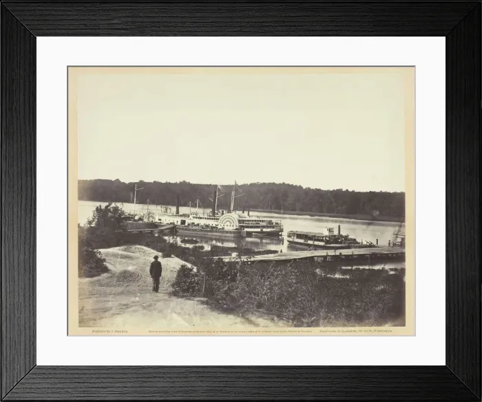 Framed Print : Medical Supply Boat, Appomattox Landing, Virginia, January 1865. Creator: John Reekie Framed Print : Medical Supply Boat, Appomattox Landing, Virginia, January 1865. Creator: John Reekie