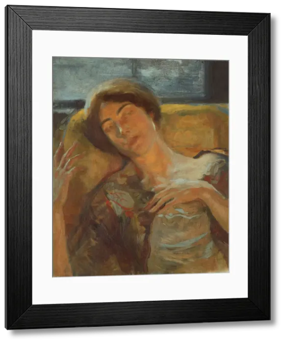 Framed Print : Womans Head, c. 1890. Creator: Paul Albert Besnard Framed Print : Womans Head, c. 1890. Creator: Paul Albert Besnard
