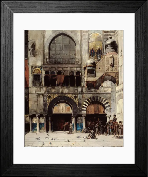 Framed Print : Circassian Cavalry Awaiting their Commanding Officer at the Door of a Byzantine Monument Framed Print : Circassian Cavalry Awaiting their Commanding Officer at the Door of a Byzantine Monument