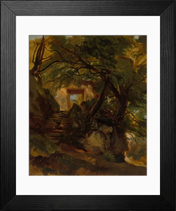 Framed Print : Staircase in the Park of Villa Chigi di Ariccia, 1844 / 1845. Creator: Alexandre Calame Framed Print : Staircase in the Park of Villa Chigi di Ariccia, 1844 / 1845. Creator: Alexandre Calame