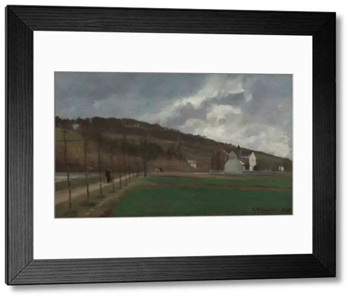 Framed Print : The Banks of the Marne in Winter, 1866. Creator: Camille Pissarro Framed Print : The Banks of the Marne in Winter, 1866. Creator: Camille Pissarro