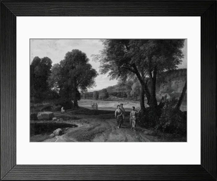 Framed Print : Classical Landscape with Two Women and a Man on a Path, 1660 / 70 Framed Print : Classical Landscape with Two Women and a Man on a Path, 1660 / 70