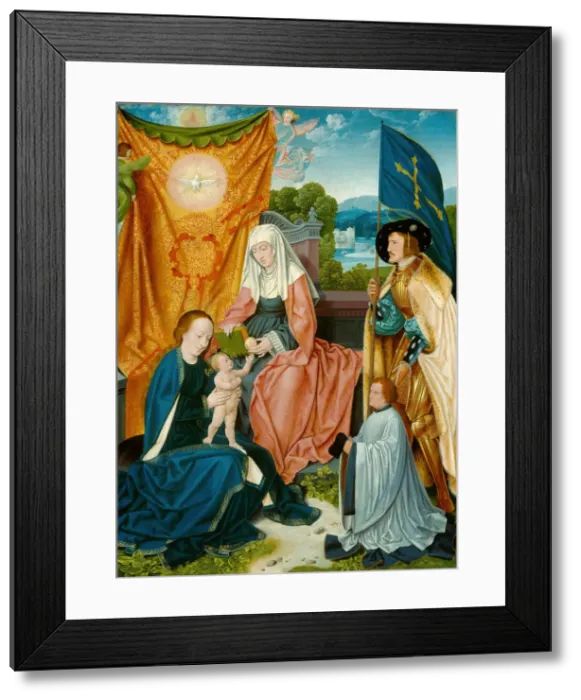 Framed Print : Virgin and Child with Saint Anne, Saint Gereon, and a Donor, c. 1520 Framed Print : Virgin and Child with Saint Anne, Saint Gereon, and a Donor, c. 1520