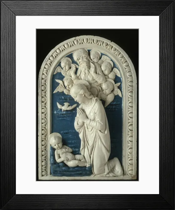 Framed Print : Adoration of the Christ Child, after 1479. Creator: Studio of Andrea della Robbia Framed Print : Adoration of the Christ Child, after 1479. Creator: Studio of Andrea della Robbia