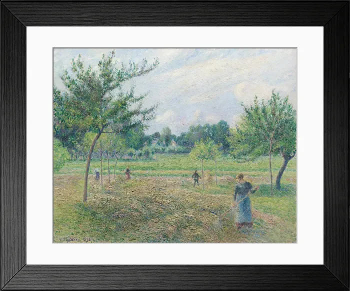 Framed Print : Haymaking at Eragny, 1892. Creator: Camille Pissarro Framed Print : Haymaking at Eragny, 1892. Creator: Camille Pissarro