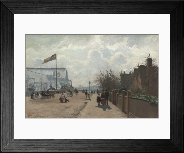 Framed Print : The Crystal Palace, 1871. Creator: Camille Pissarro Framed Print : The Crystal Palace, 1871. Creator: Camille Pissarro