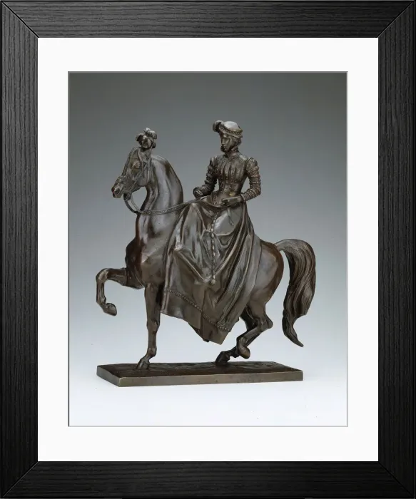 Framed Print : Equestrienne in Renaissance Dress, c. 1840. Creator: Antoine-Louis Barye Framed Print : Equestrienne in Renaissance Dress, c. 1840. Creator: Antoine-Louis Barye