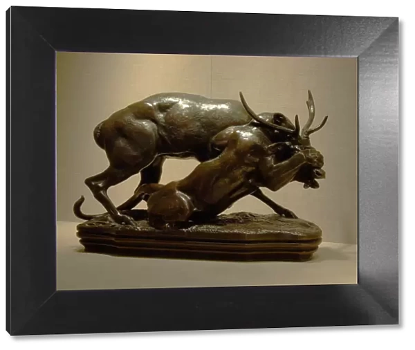 Panther Seizing a Stag, modeled c. 1833 (cast 1889). Creator: Antoine-Louis Barye