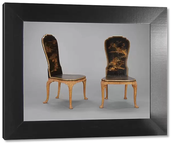 Pair of Hall Chairs, England, 1720  /  30. Creator: Unknown