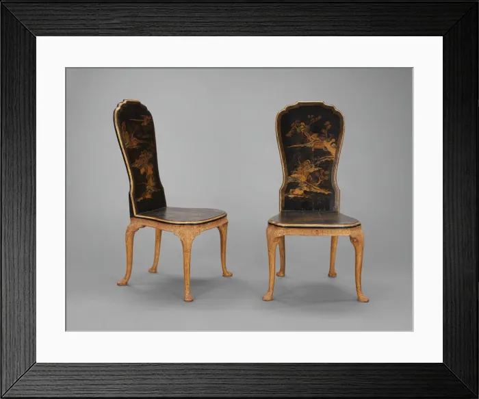 Framed Print : Pair of Hall Chairs, England, 1720 / 30. Creator: Unknown Framed Print : Pair of Hall Chairs, England, 1720 / 30. Creator: Unknown