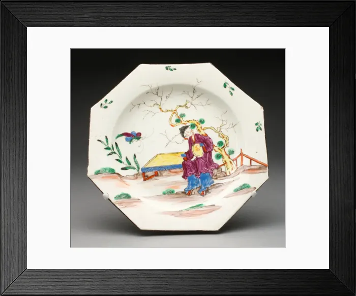 Framed Print : Plate, Bow, 1760 / 70. Creator: Bow Porcelain Factory Framed Print : Plate, Bow, 1760 / 70. Creator: Bow Porcelain Factory