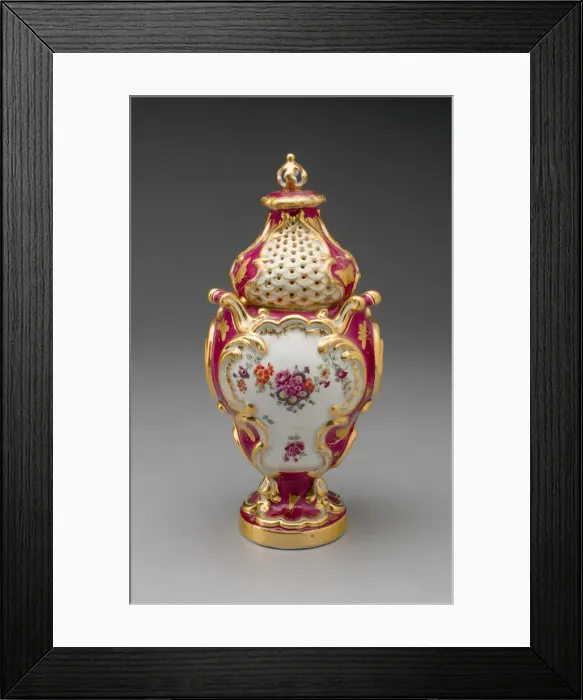 Framed Print : Potpourri Vase, Chelsea, c. 1765. Creator: Chelsea Porcelain Manufactory Framed Print : Potpourri Vase, Chelsea, c. 1765. Creator: Chelsea Porcelain Manufactory