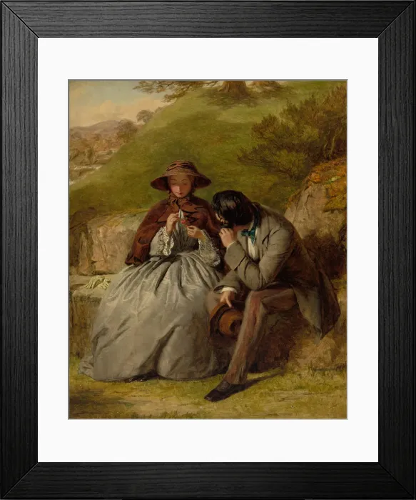 Framed Print : The Lovers, 1855. Creator: William Powell Frith Framed Print : The Lovers, 1855. Creator: William Powell Frith