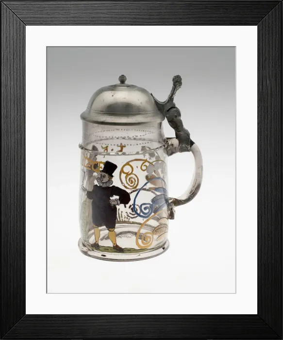 Framed Print : Tankard with Cover, Bohemia, 1596. Creator: Bohemia Glass Framed Print : Tankard with Cover, Bohemia, 1596. Creator: Bohemia Glass