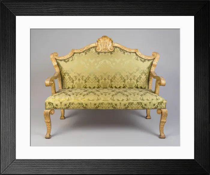 Framed Print : Settee (one of a pair), England, 1725 / 35. Creator: Unknown Framed Print : Settee (one of a pair), England, 1725 / 35. Creator: Unknown