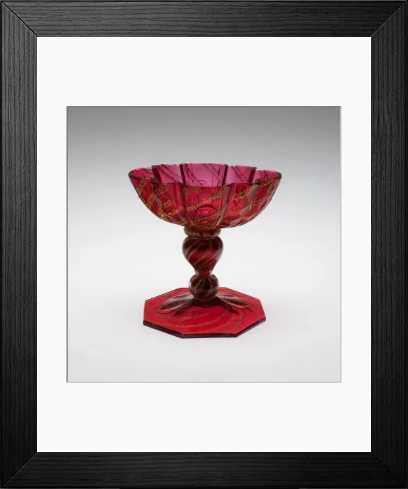 Framed Print : Sweetmeat Dish, Bohemia, c. 1750. Creator: Bohemia Glass Framed Print : Sweetmeat Dish, Bohemia, c. 1750. Creator: Bohemia Glass