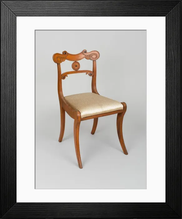 Framed Print : Side Chair (one of two), England, c. 1820. Creator: Unknown