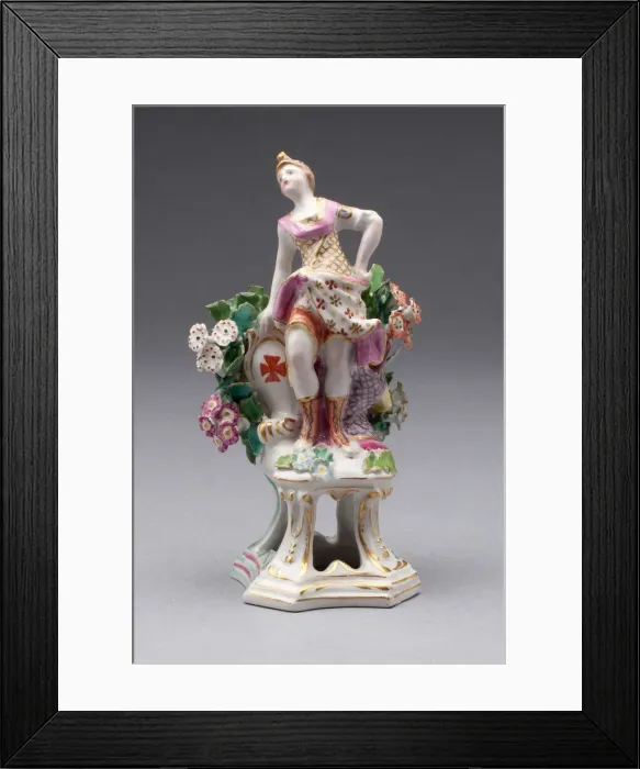 Framed Print : Figure of Europe, Bow, c. 1766. Creator: Bow Porcelain Factory Framed Print : Figure of Europe, Bow, c. 1766. Creator: Bow Porcelain Factory