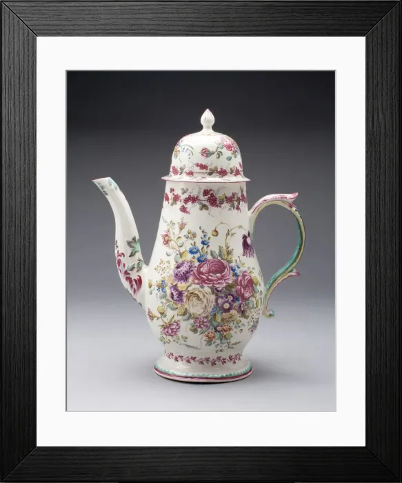 Framed Print : Coffee Pot, Bow, c. 1755. Creator: Bow Porcelain Factory Framed Print : Coffee Pot, Bow, c. 1755. Creator: Bow Porcelain Factory