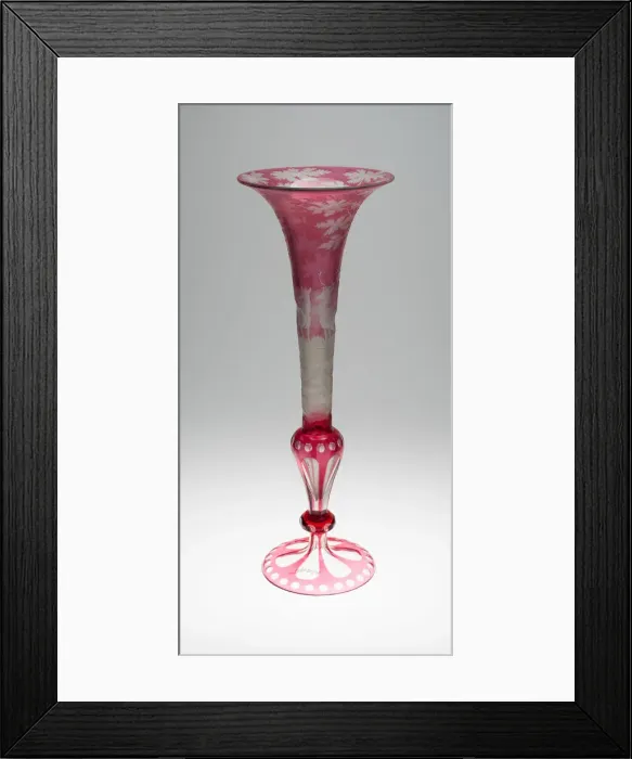 Framed Print : Vase, Bohemia, c. 1850. Creator: Bohemia Glass Framed Print : Vase, Bohemia, c. 1850. Creator: Bohemia Glass