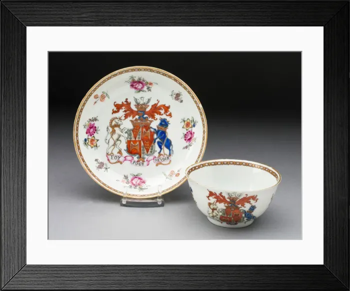 Framed Print : Tea Bowl, Jingdezhen, c. 1750. Creator: Jingdezhen Porcelain Framed Print : Tea Bowl, Jingdezhen, c. 1750. Creator: Jingdezhen Porcelain