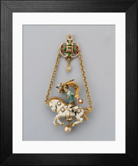 Framed Print : Pendant Shaped as a Horseman, Austria, c. 1860 / 70, second half of the 19th century Framed Print : Pendant Shaped as a Horseman, Austria, c. 1860 / 70, second half of the 19th century