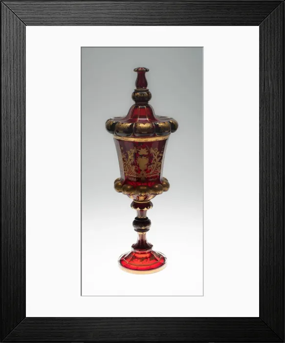 Framed Print : Covered Vase, Bohemia, Mid 19th century. Creator: Bohemia Glass