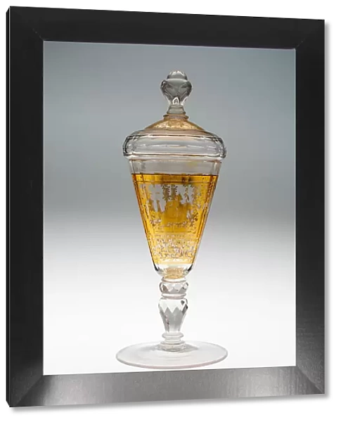 Wine Glass and Cover, Bohemia, c. 1730. Creator: Bohemia Glass