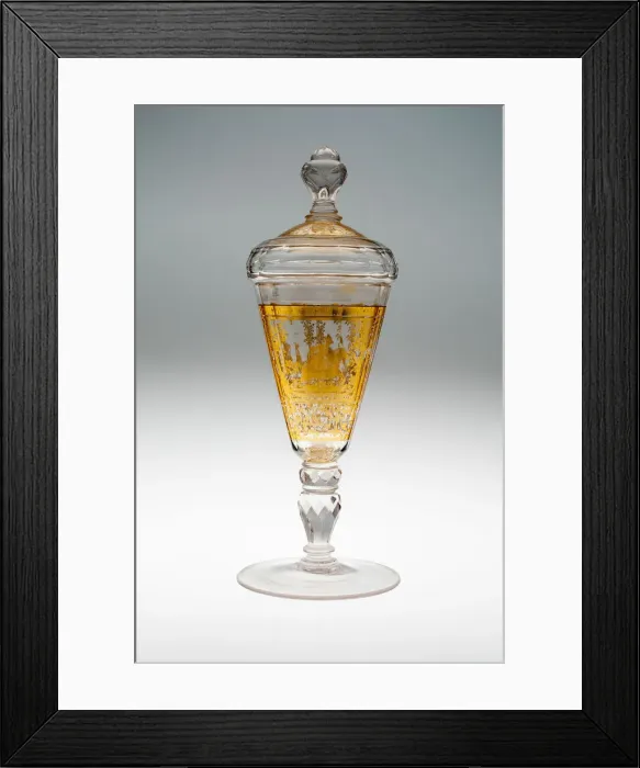 Framed Print : Wine Glass and Cover, Bohemia, c. 1730. Creator: Bohemia Glass Framed Print : Wine Glass and Cover, Bohemia, c. 1730. Creator: Bohemia Glass
