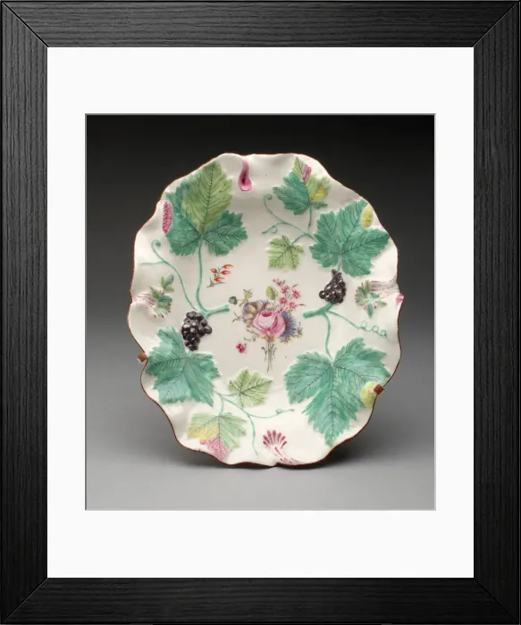 Framed Print : Dish, Chelsea, c. 1760 or probably later copy. Creator: Chelsea Porcelain Manufactory Framed Print : Dish, Chelsea, c. 1760 or probably later copy. Creator: Chelsea Porcelain Manufactory