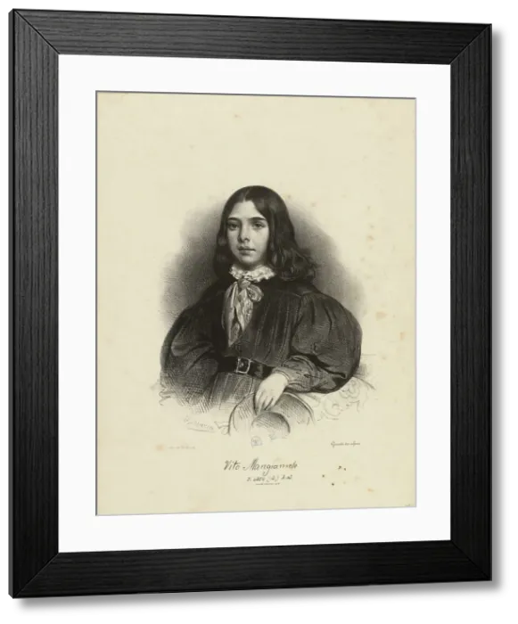 Framed Print : Portrait of Vito Mangiamele (1827-1897), 1839. Creator: Deveria