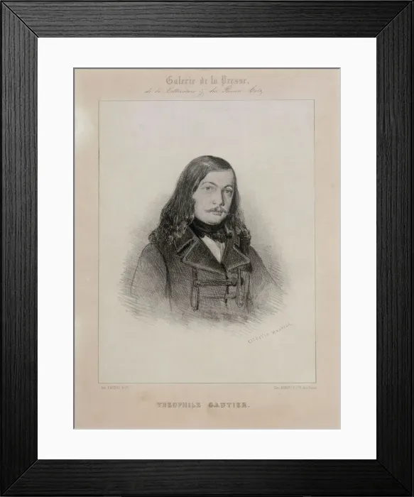 Framed Print : Portrait of the poet Theophile Gautier (1811-1872) Framed Print : Portrait of the poet Theophile Gautier (1811-1872)